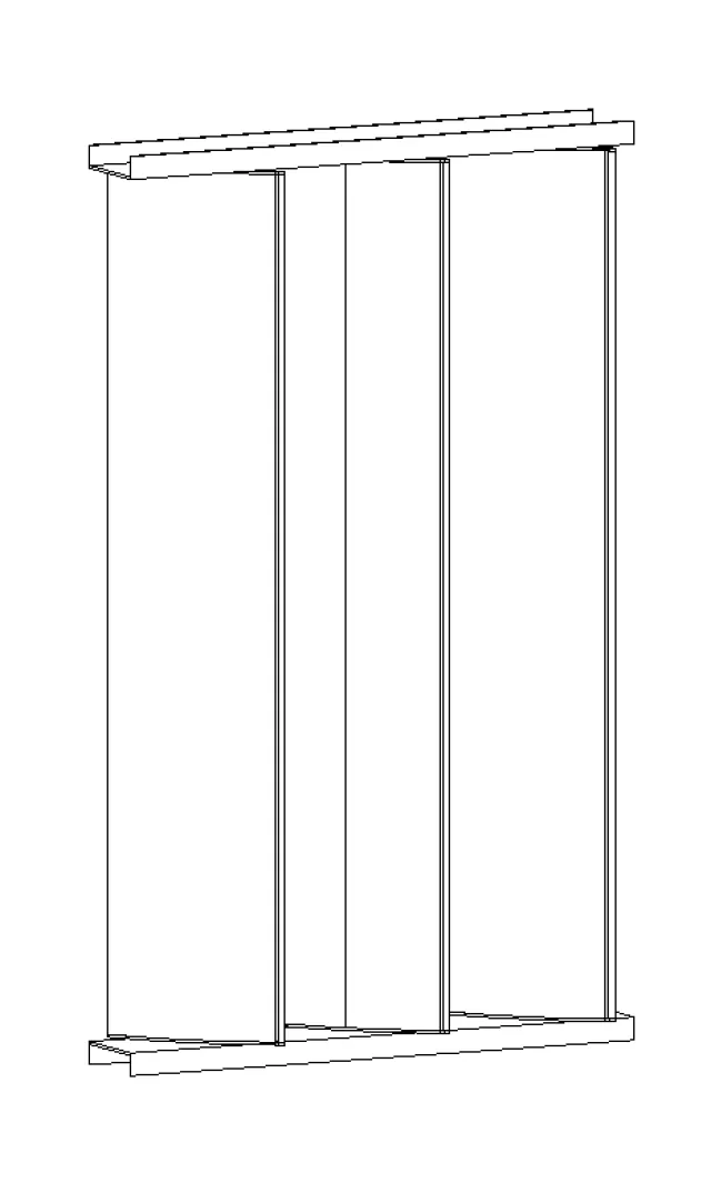 3D Model | 200mm Maxi Louvre Vertical Panel - End Fixed Louvres