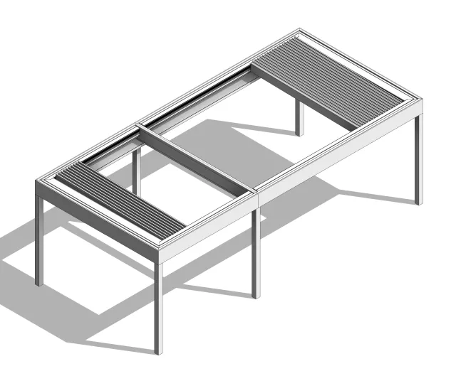 220/45 Alpine Retract Roofs x 2 of with Internal Beam in between, 4 Sides, Blades to Both Sides