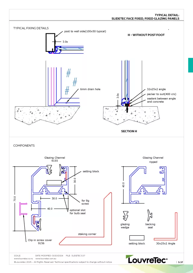 Fixed Glazed Panels: Face Fixed | DM 5.37