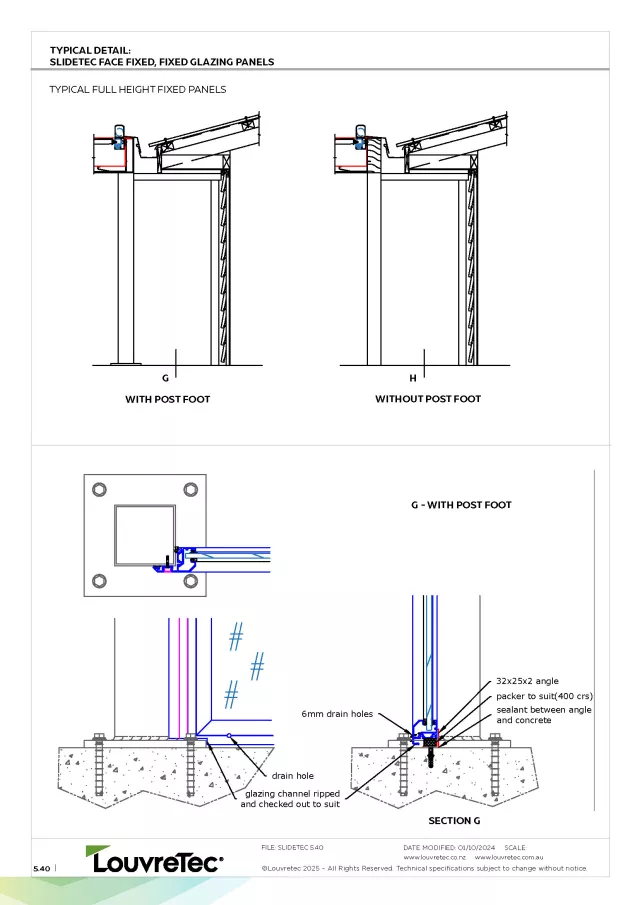 Slidetec Fixed Glazed Panel - Face Fixed | DM 5.40