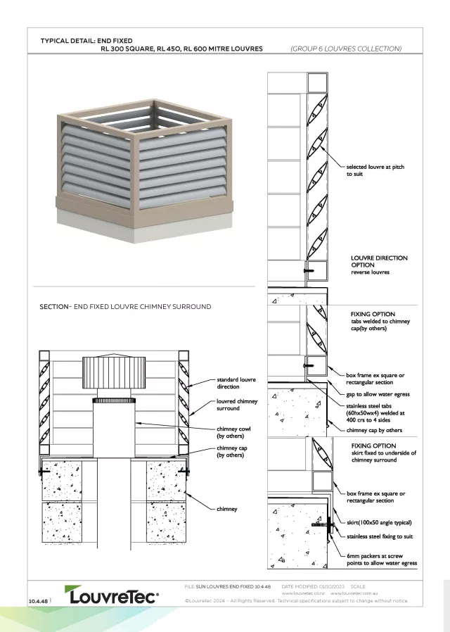Chimney Surrounds with End Fixed Louvres | DM 10.4.48