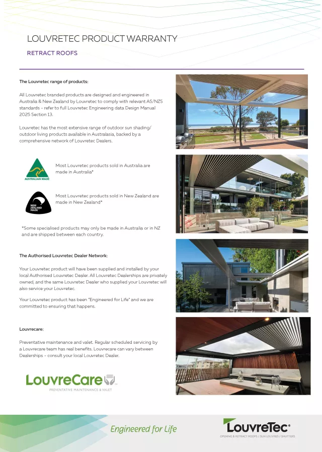 Retract Roofs Warranty