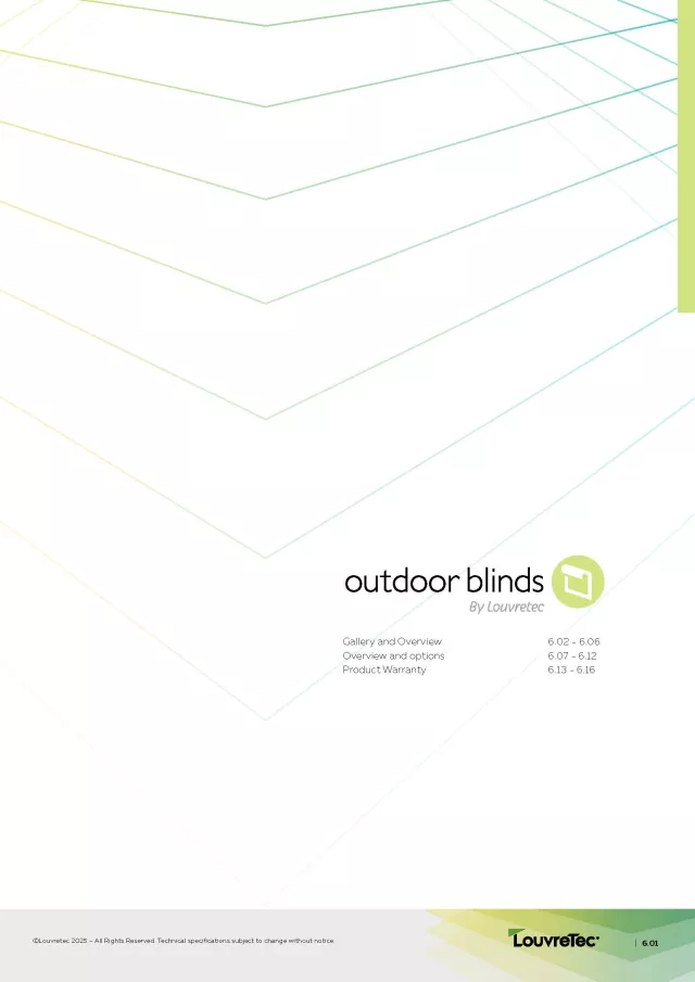 Outdoor Blinds Design Manual Section