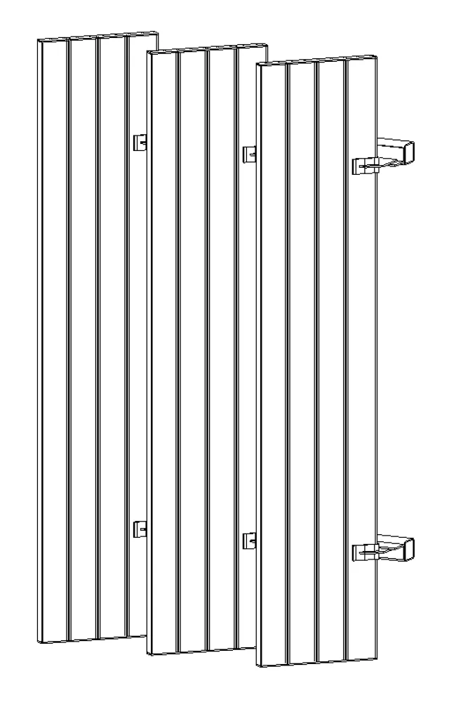 3D Model | RL600 Mitre Louvre Panel Bracket Fixed - Vertical Louvres