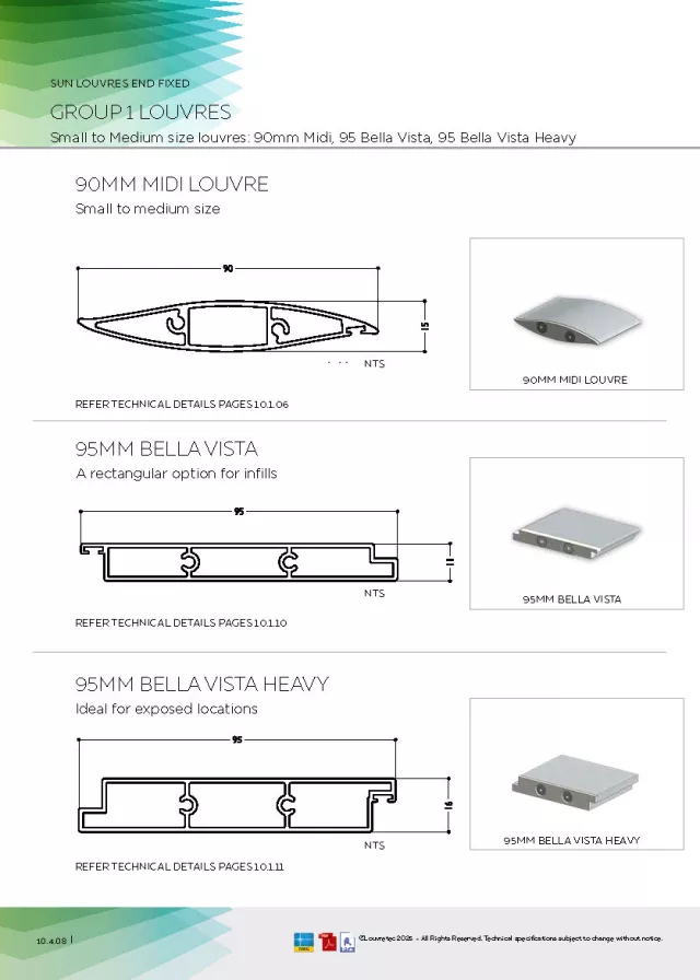 End Fixed 90mm Midi, 95mm Bella Vista and 95 Bella Vista Heavy _Overhead & Vertical Panels | DM 10.4.08-11