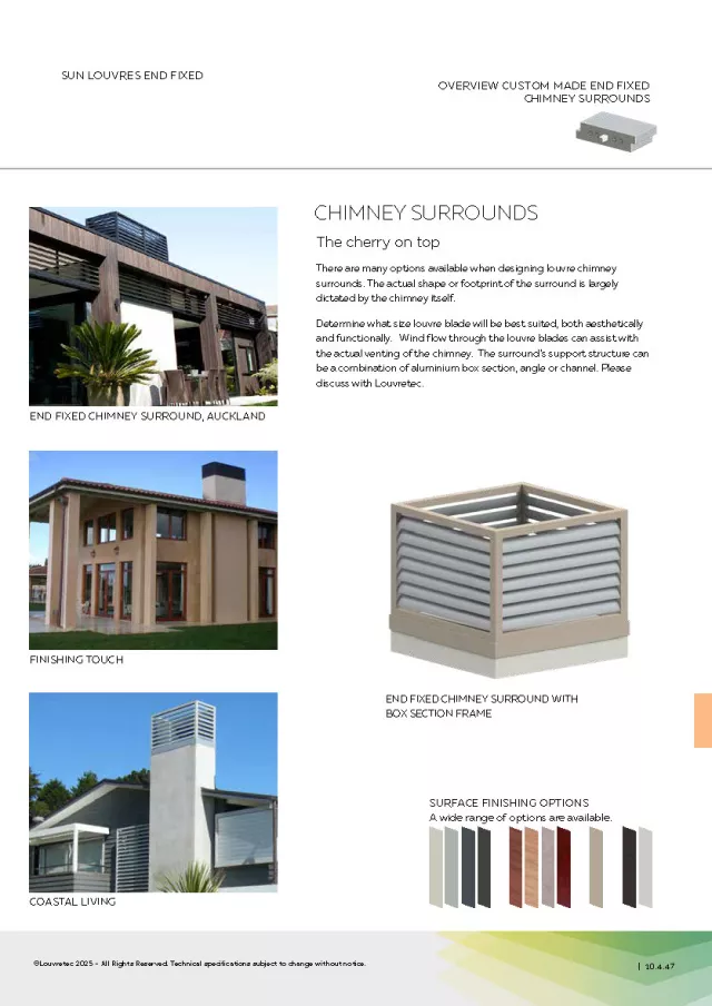 Chimney Surrounds with End Fixed Louvres| DM 10.4.47-10.4.48