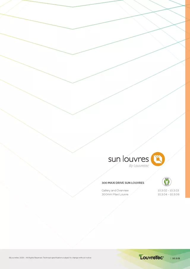 Sun Louvres Maxi Drive Motorised Louvres Design Manual Section