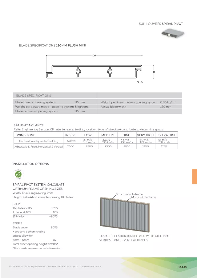 120mm Rectangular Flush Panel Louvre