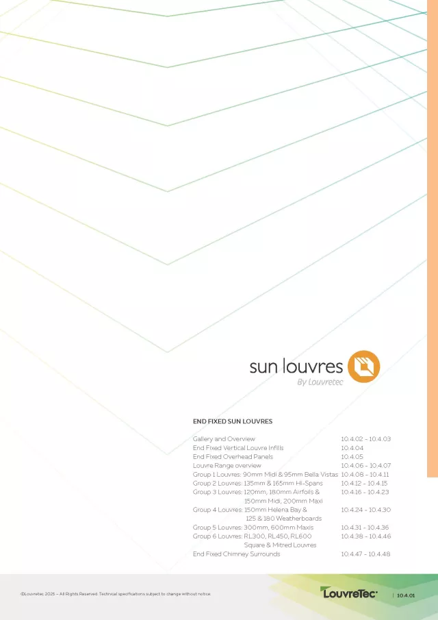 Sun Louvres End Fixed Design Manual Section