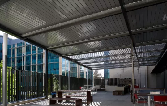 Bays of Opening Roofs in the closed position. By Louvretec Canberra