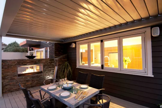 Stay outside longer with a Louvretec Opening Roof