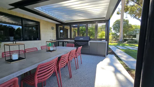 Retract Roof in the overhead position, by Louvretec Perth