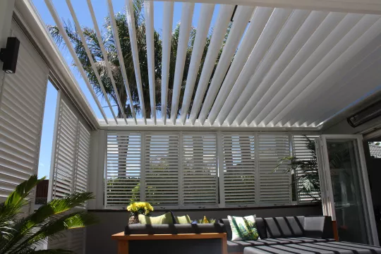 Louvretec Opening Roof and Plantation Shutters
