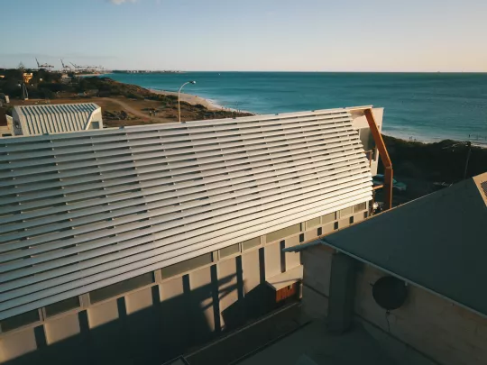 Bracket Fixed Sun Louvres providing sun and shade control. By Louvretec Perth