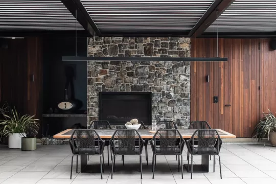 Louvretec Tasmania Opening Roofs at Tinderbox Sanctuary. Australia HIA Home of the Year 2023