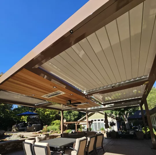 Opening Roof by Elite Exteriors, Louvretec Sacramento and Bay Area